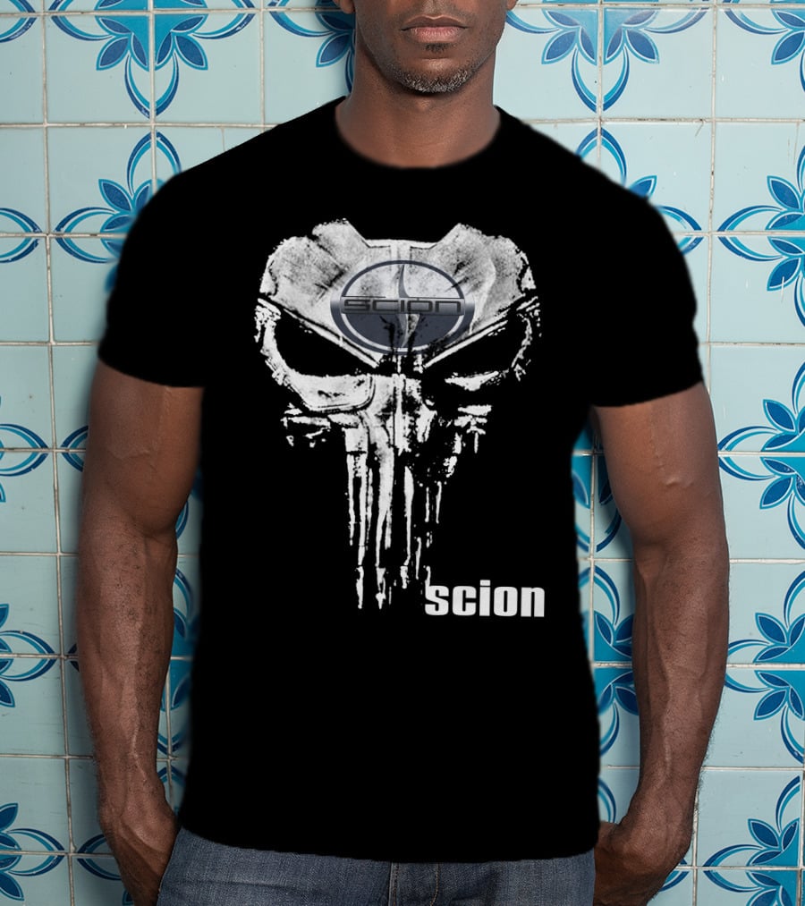 Scion Logo With Punisher Skull T-Shirt