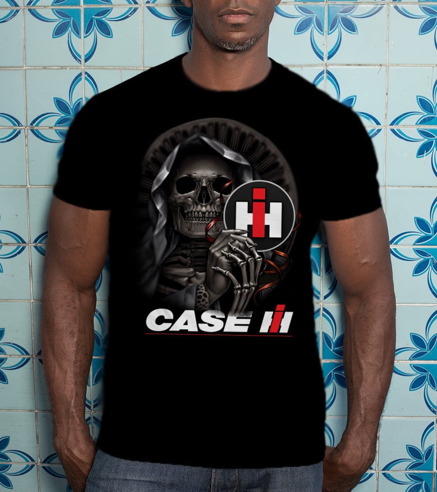 Case Ih Grim Reaper Skeleton Holding T-Shirt