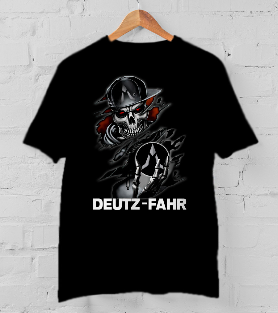 Deutz-Fahr Skull In Hat With Reflective Mask T-Shirt