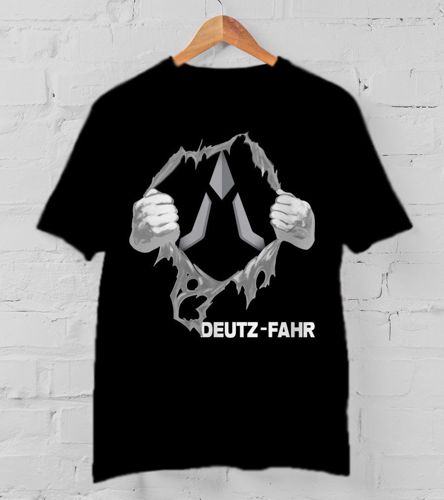 Deutz-Fahr Logo Behind Ripped Effect T-Shirt