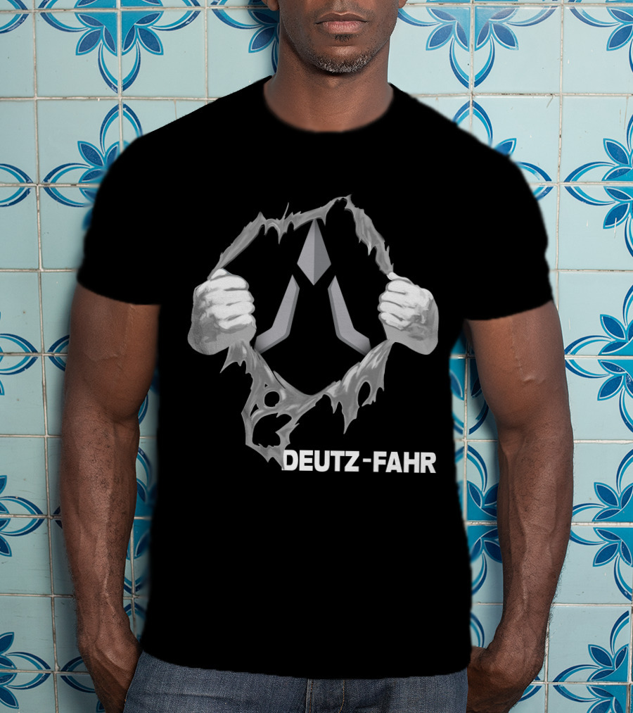 Deutz-Fahr Logo Behind Ripped Effect T-Shirt