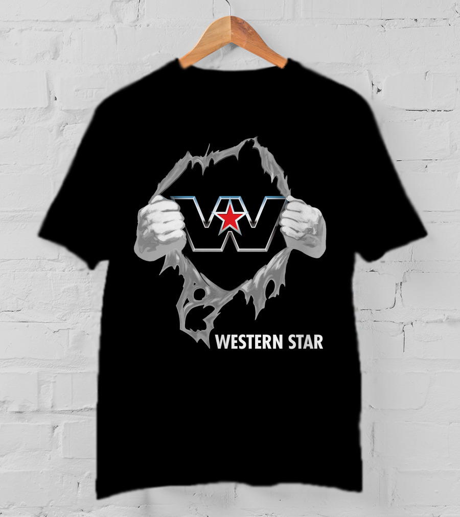 Western Star W Logo With Red Star And Hands T-Shirt