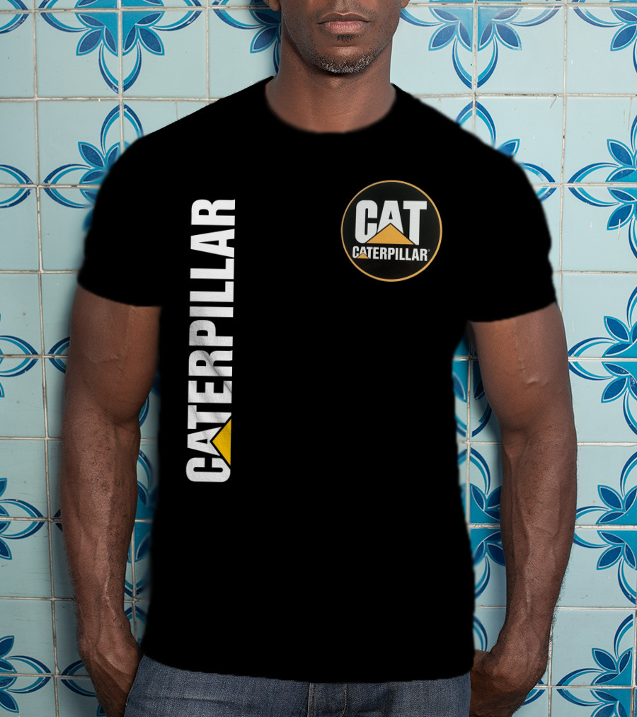 Caterpillar Cat Logo With Triangle T-Shirt