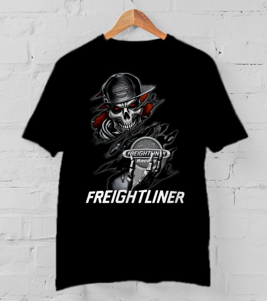 Freightliner Racing Skull Hands Rattling T-Shirt