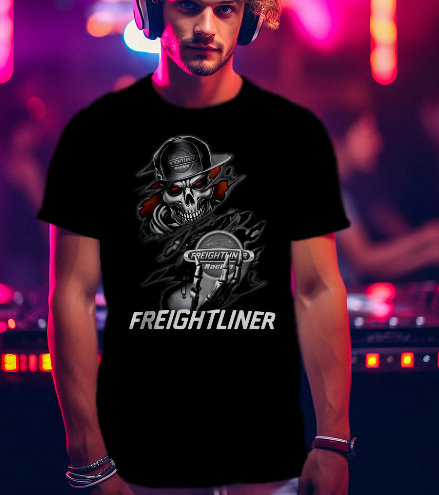 Freightliner Racing Skull Hands Rattling T-Shirt