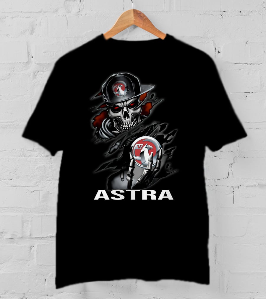 Astra Skull With Vulture Logo And Cap T-Shirt