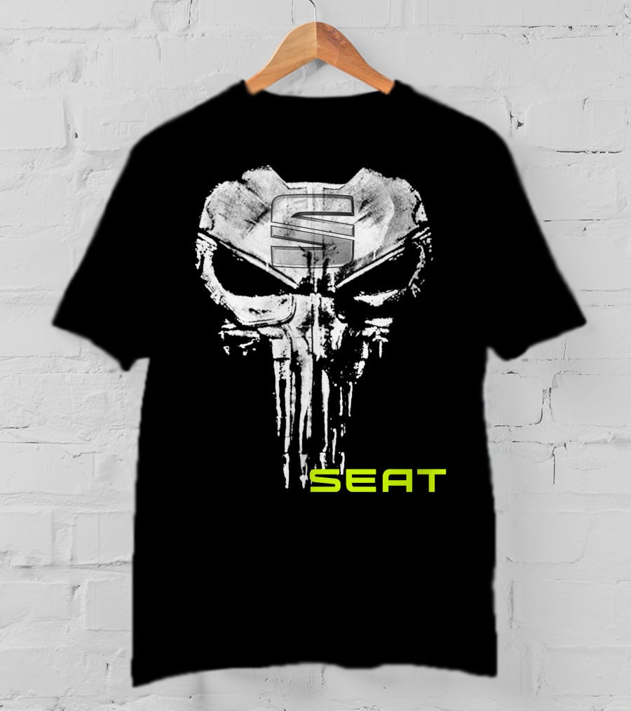 Seat Skull Logo Punisher Style T-Shirt