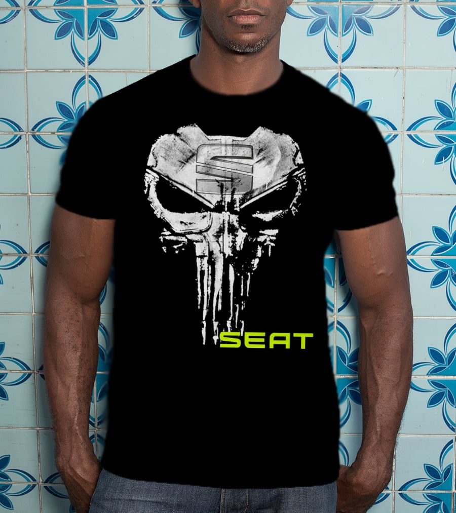 Seat Skull Logo Punisher Style T-Shirt