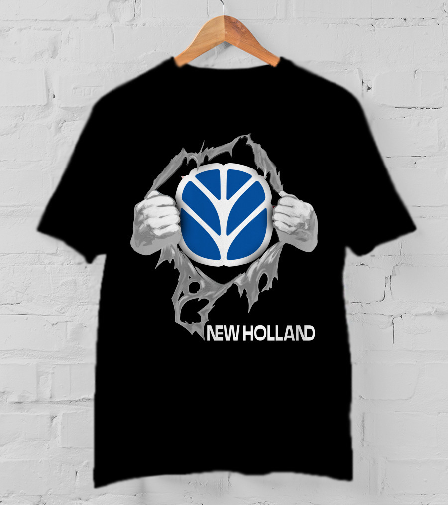 New Holland Tractor Logo Ripped T-Shirt
