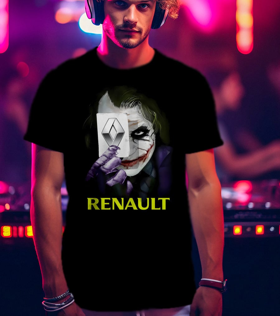 Renault Joker Iconic Playing Card Face With Renault T-Shirt