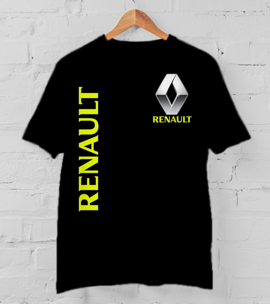 Renault Silver Diamond Logo Black T-Shirt