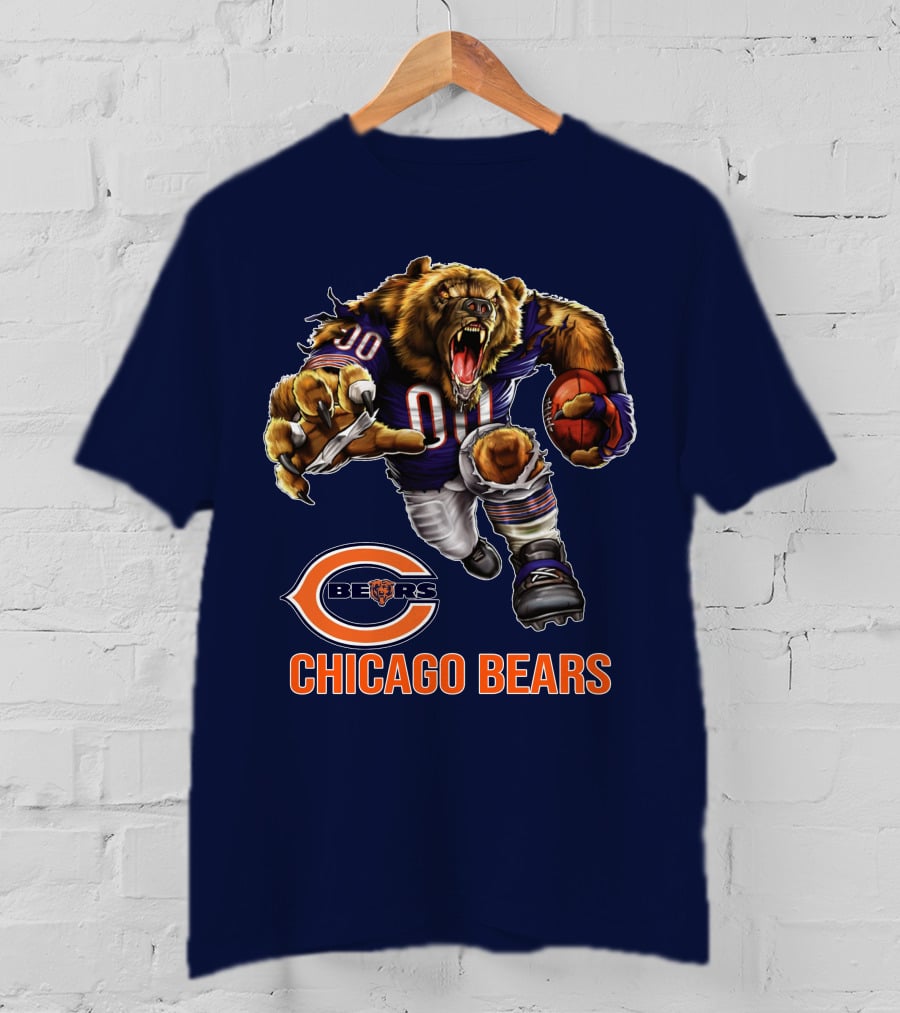 Chicago Bears 00 Roaring Football Beast T-Shirt