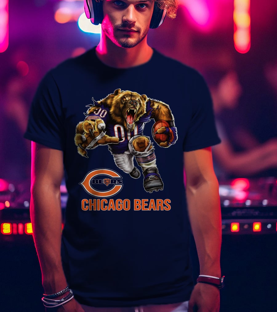 Chicago Bears 00 Roaring Football Beast T-Shirt