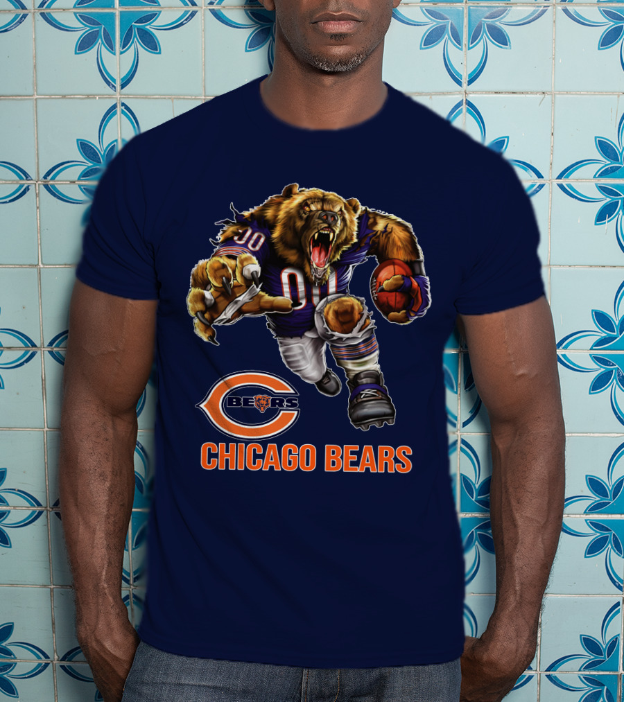 Chicago Bears 00 Roaring Football Beast T-Shirt