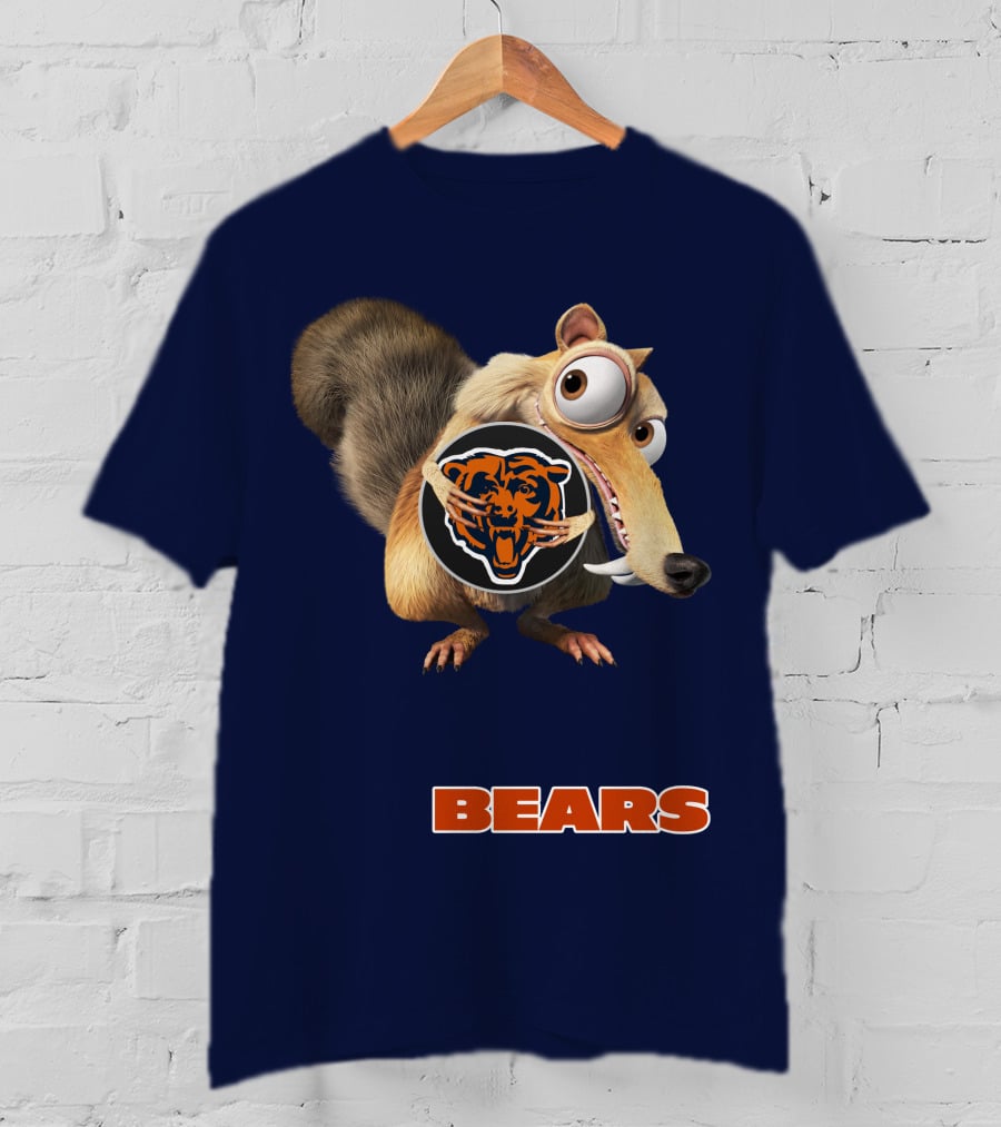 Bears 03 Chicago Football Scrat Character Crossover T-Shirt