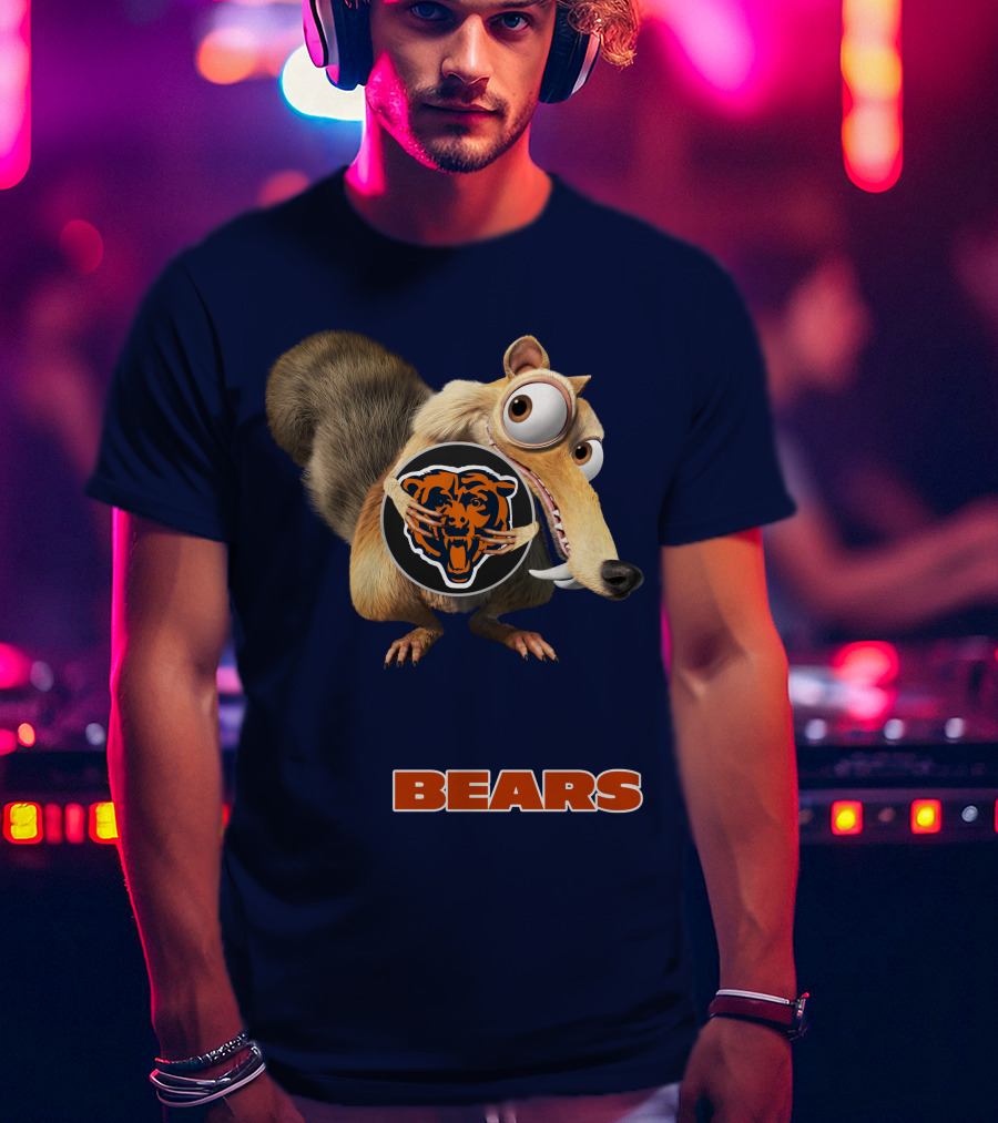 Bears 03 Chicago Football Scrat Character Crossover T-Shirt