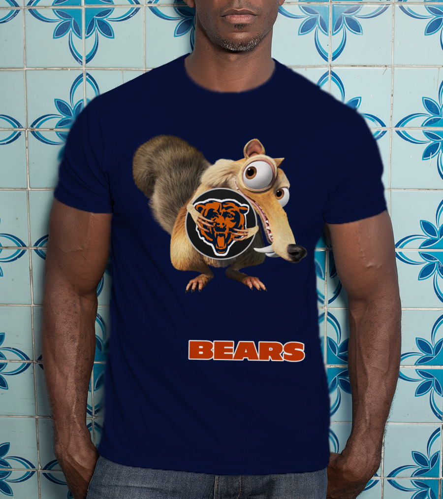 Bears 03 Chicago Football Scrat Character Crossover T-Shirt