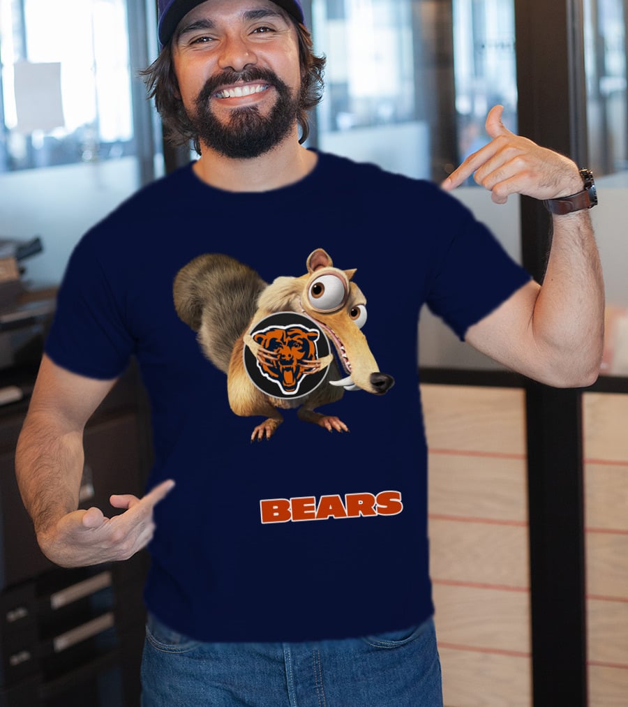 Bears 03 Chicago Football Scrat Character Crossover T-Shirt