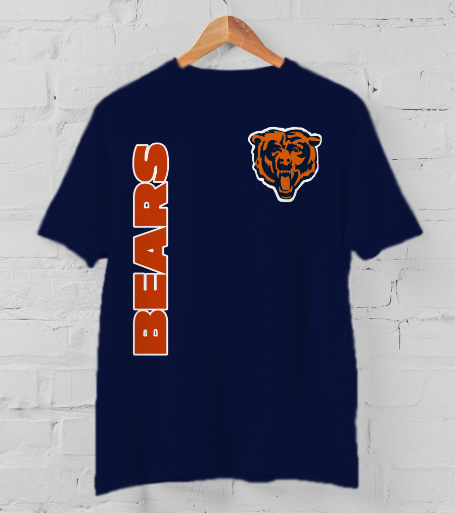 Bears Logo Navy Orange Classic Style T-Shirt