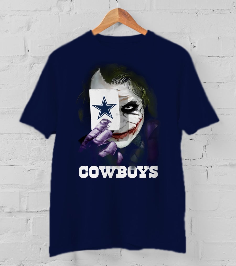 Cowboys Joker Face Playing Card Star Symbol T-Shirt