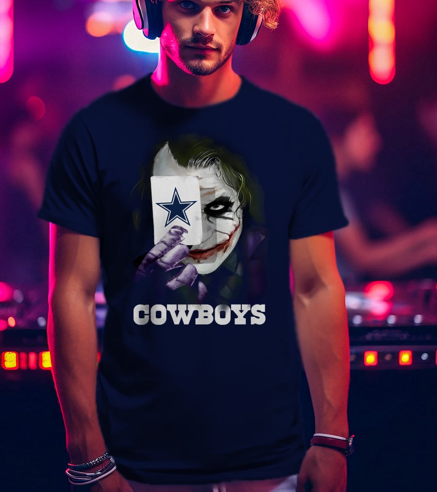Cowboys Joker Face Playing Card Star Symbol T-Shirt