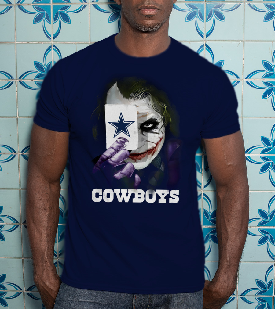 Cowboys Joker Face Playing Card Star Symbol T-Shirt