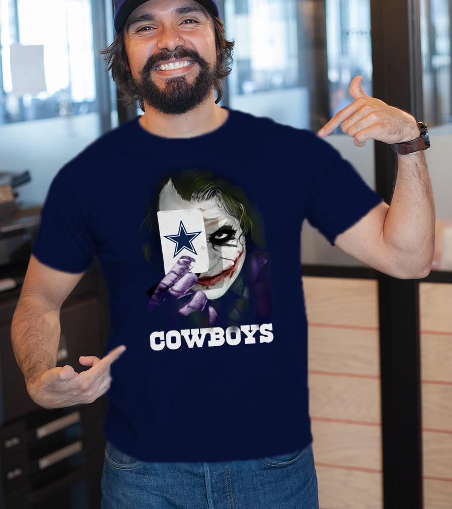 Cowboys Joker Face Playing Card Star Symbol T-Shirt