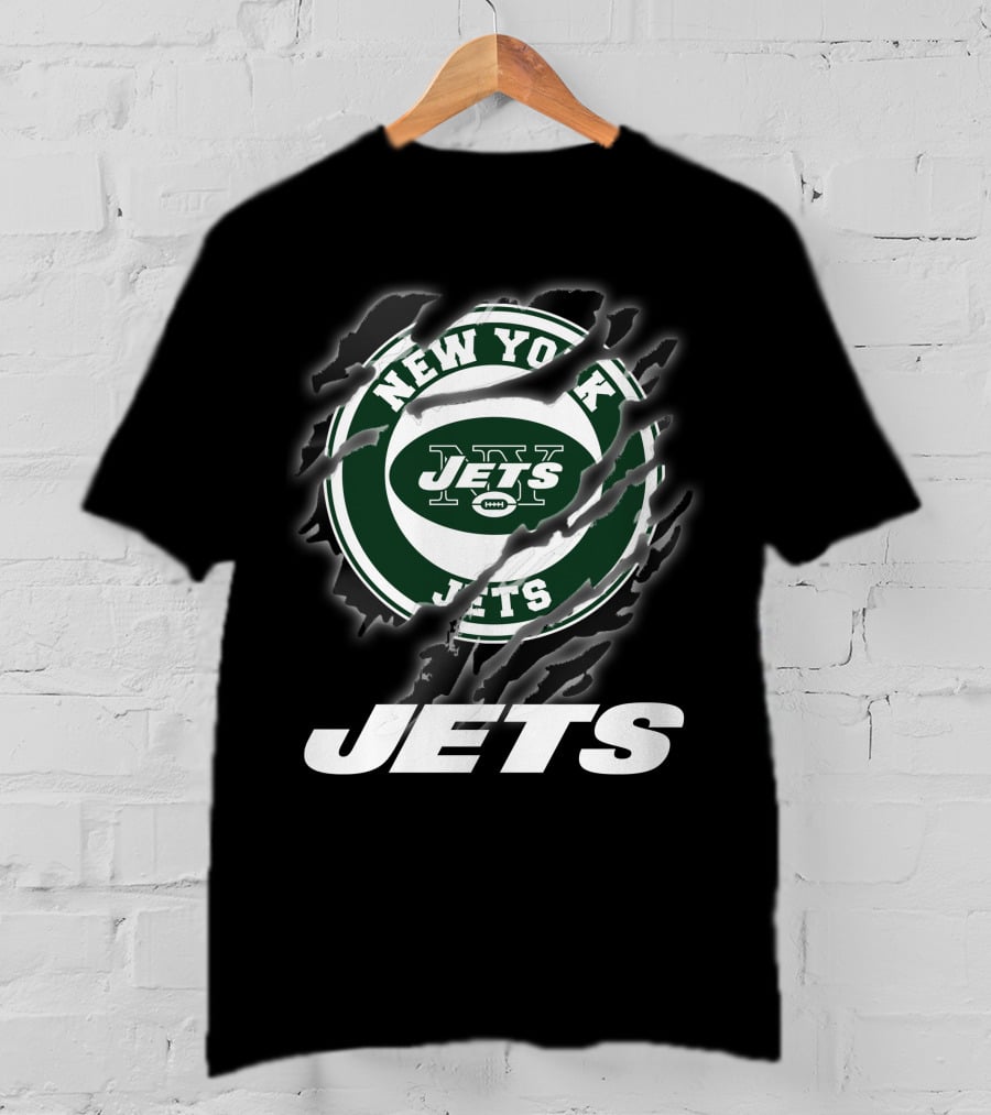 New York Jets Football Logo Claw Marks T-Shirt