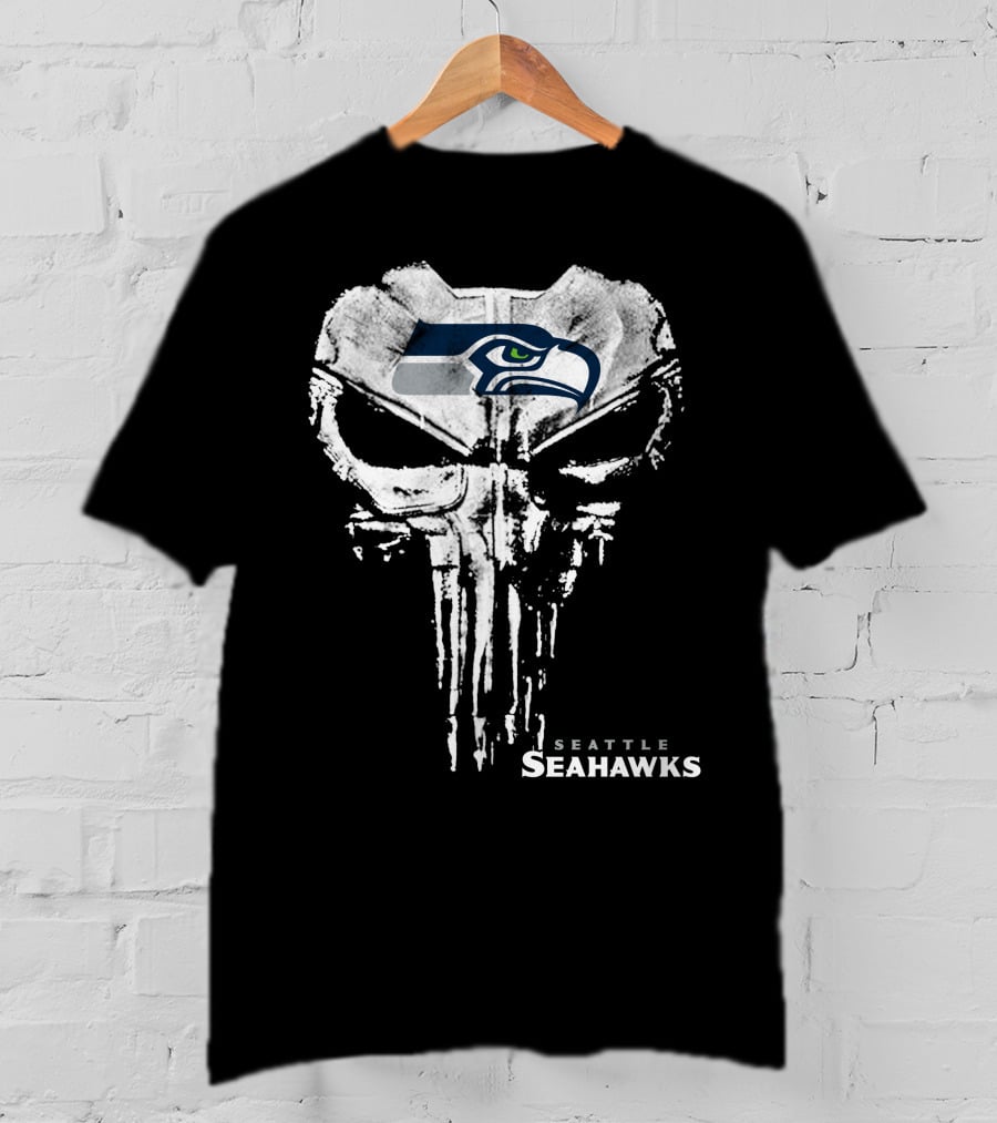 Seattle Seahawks Skull Logo Fusion T-Shirt