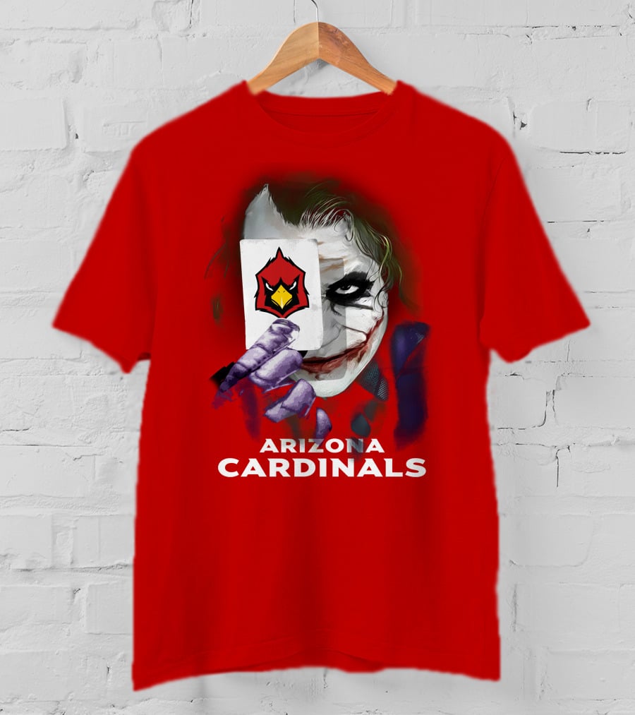 Arizona Cardinals Joker Playing Card Face T-Shirt