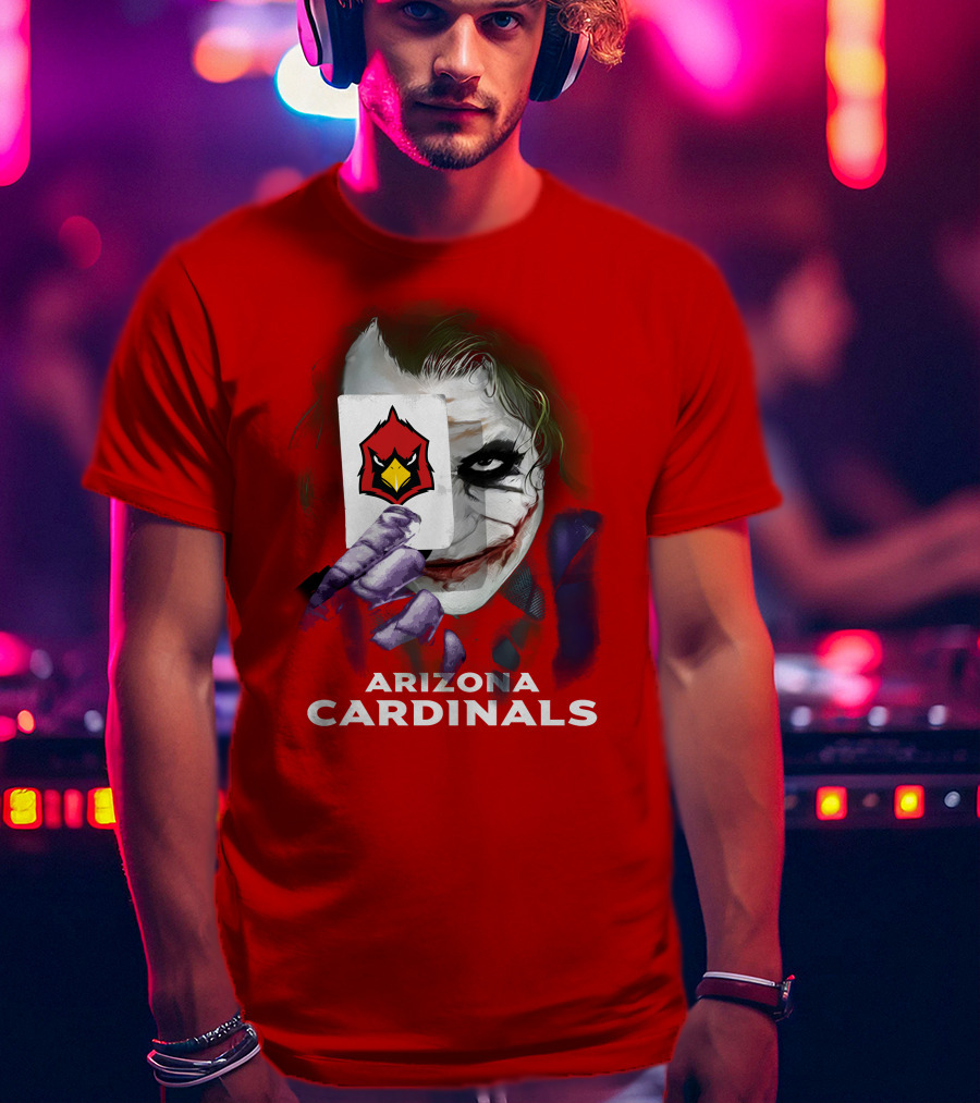 Arizona Cardinals Joker Playing Card Face T-Shirt