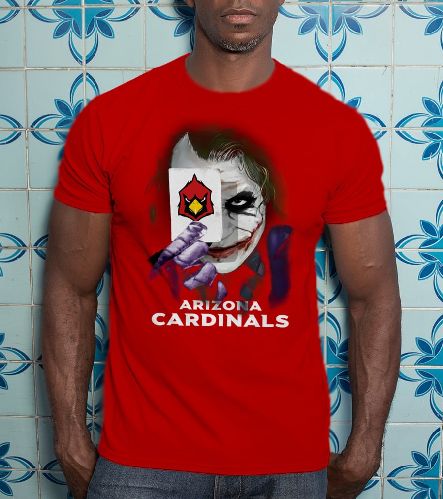 Arizona Cardinals Joker Playing Card Face T-Shirt