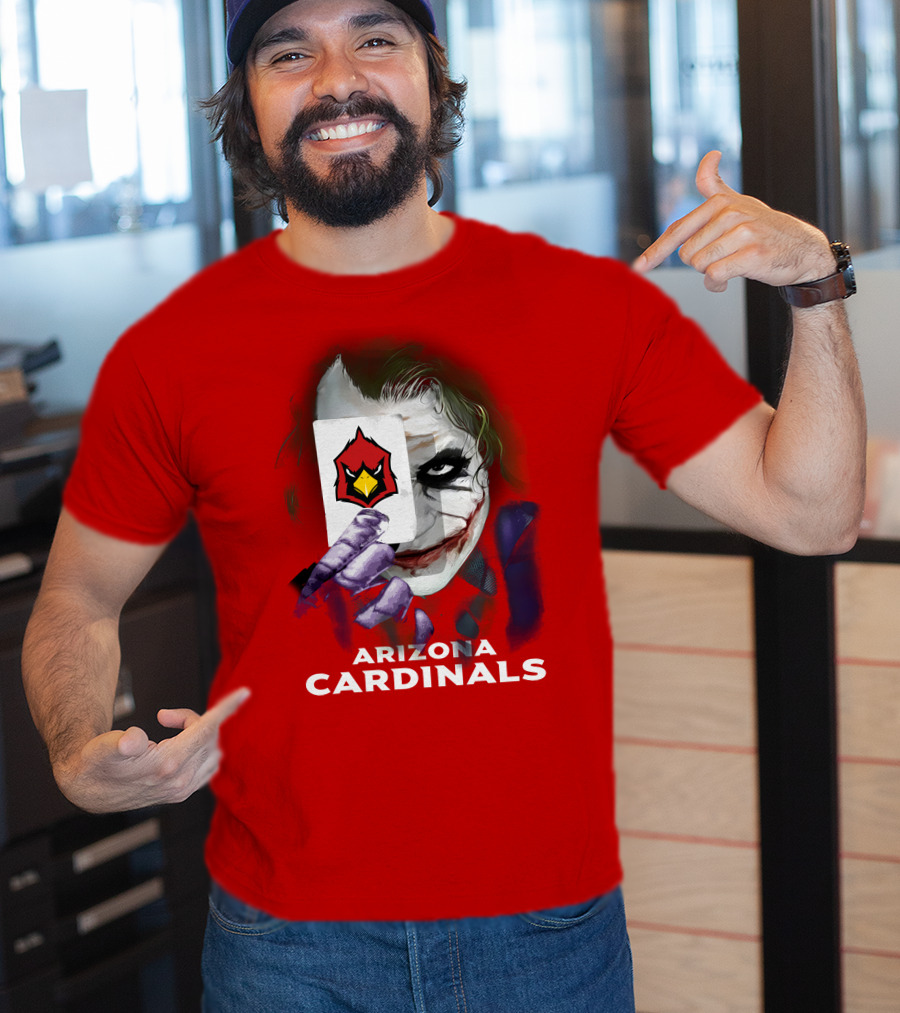 Arizona Cardinals Joker Playing Card Face T-Shirt