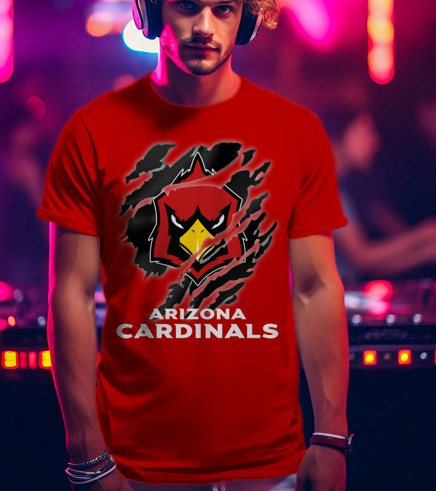 Arizona Cardinals Logo Claw Marks T-Shirt