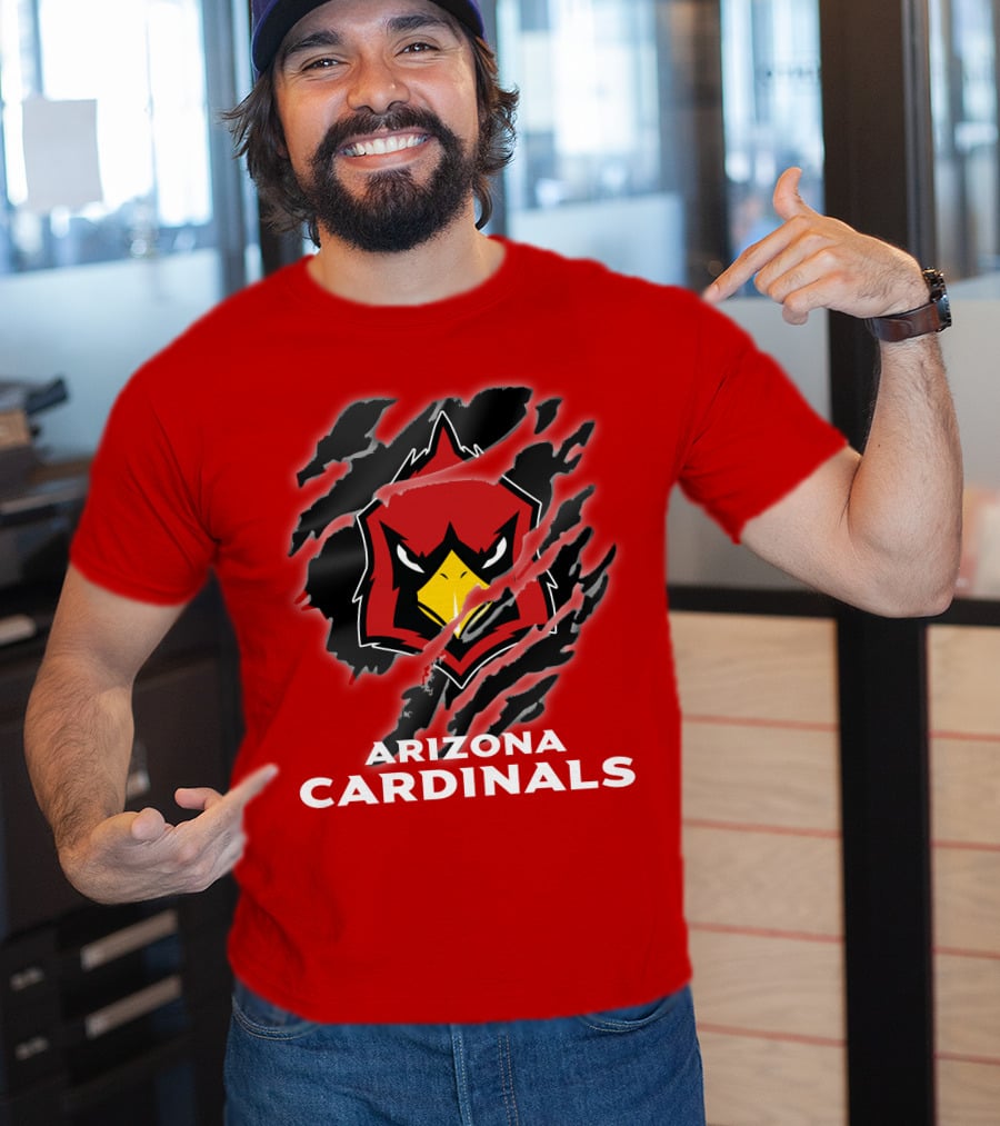 Arizona Cardinals Logo Claw Marks T-Shirt