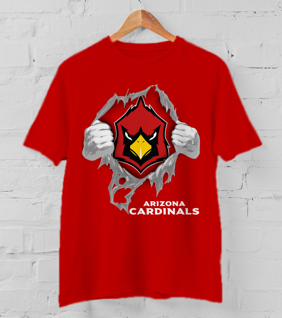 Arizona Cardinals Fierce Mascot Display With 06 Football Spirit T-Shirt