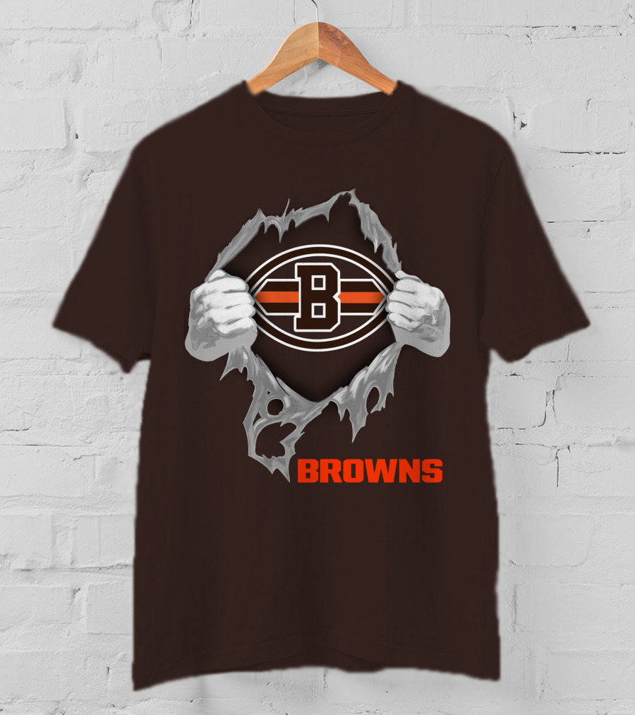 Browns 08 Football Jersey Hands Peeling Effect With B T-Shirt