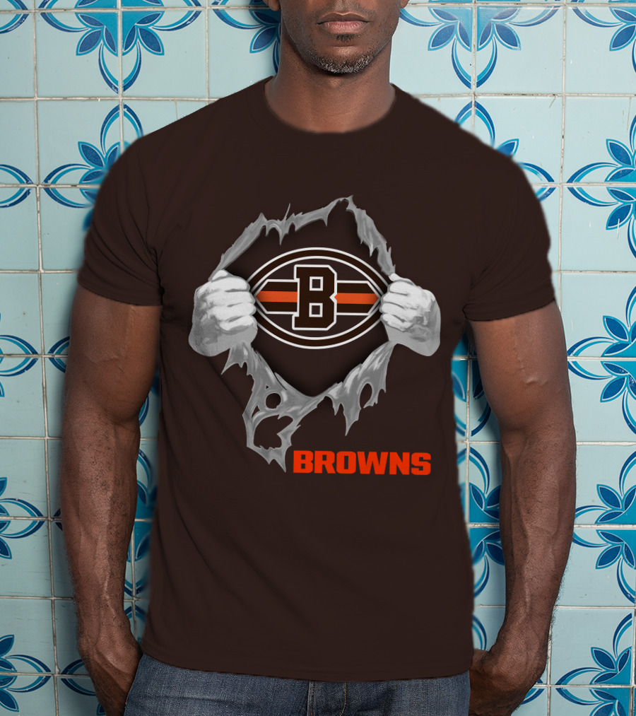 Browns 08 Football Jersey Hands Peeling Effect With B T-Shirt