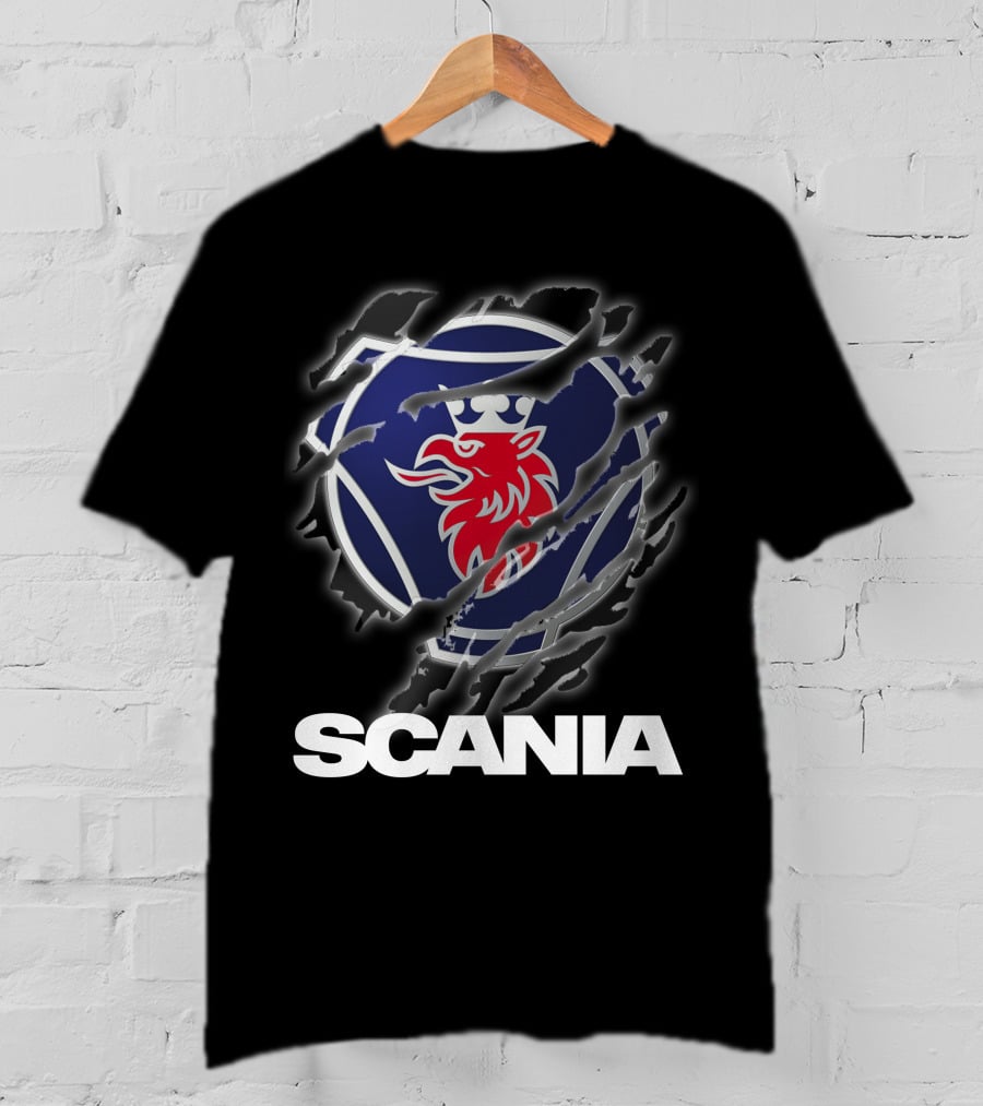 Scania Lion Logo Ripped Metal T-Shirt