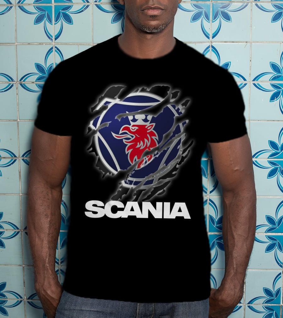 Scania Lion Logo Ripped Metal T-Shirt