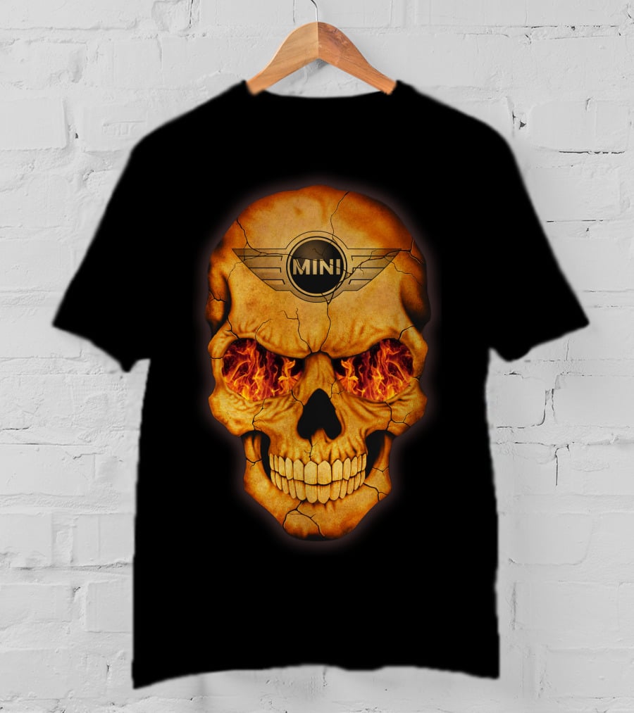 Flaming Skull Mini Logo Eyed T-Shirt