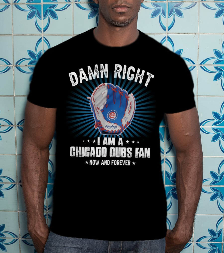 Damn Right I Am A Chicago Cubs Fan Now And Forever T-Shirt