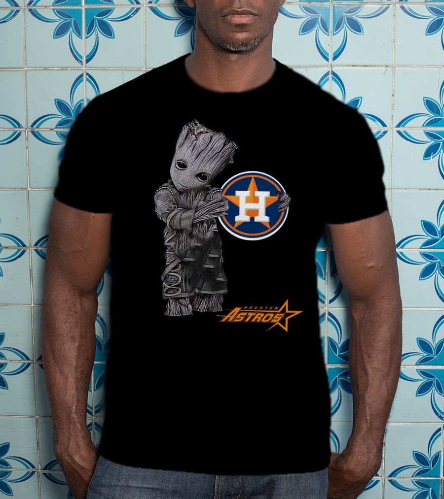 Houston Astros Groot Guardians Of The Galaxy Crossover T-Shirt
