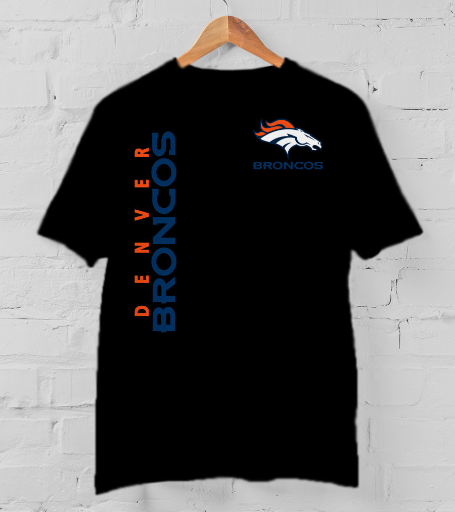 Denver Broncos Logo And Vertical T-Shirt