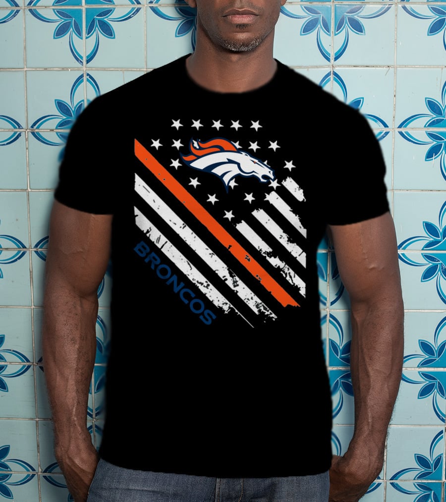Broncos American Flag Stars Stripes T-Shirt