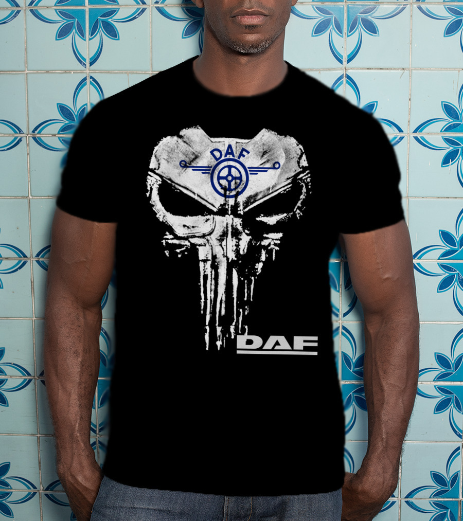Daf Skull Emblem With Wheel Symbol T-Shirt