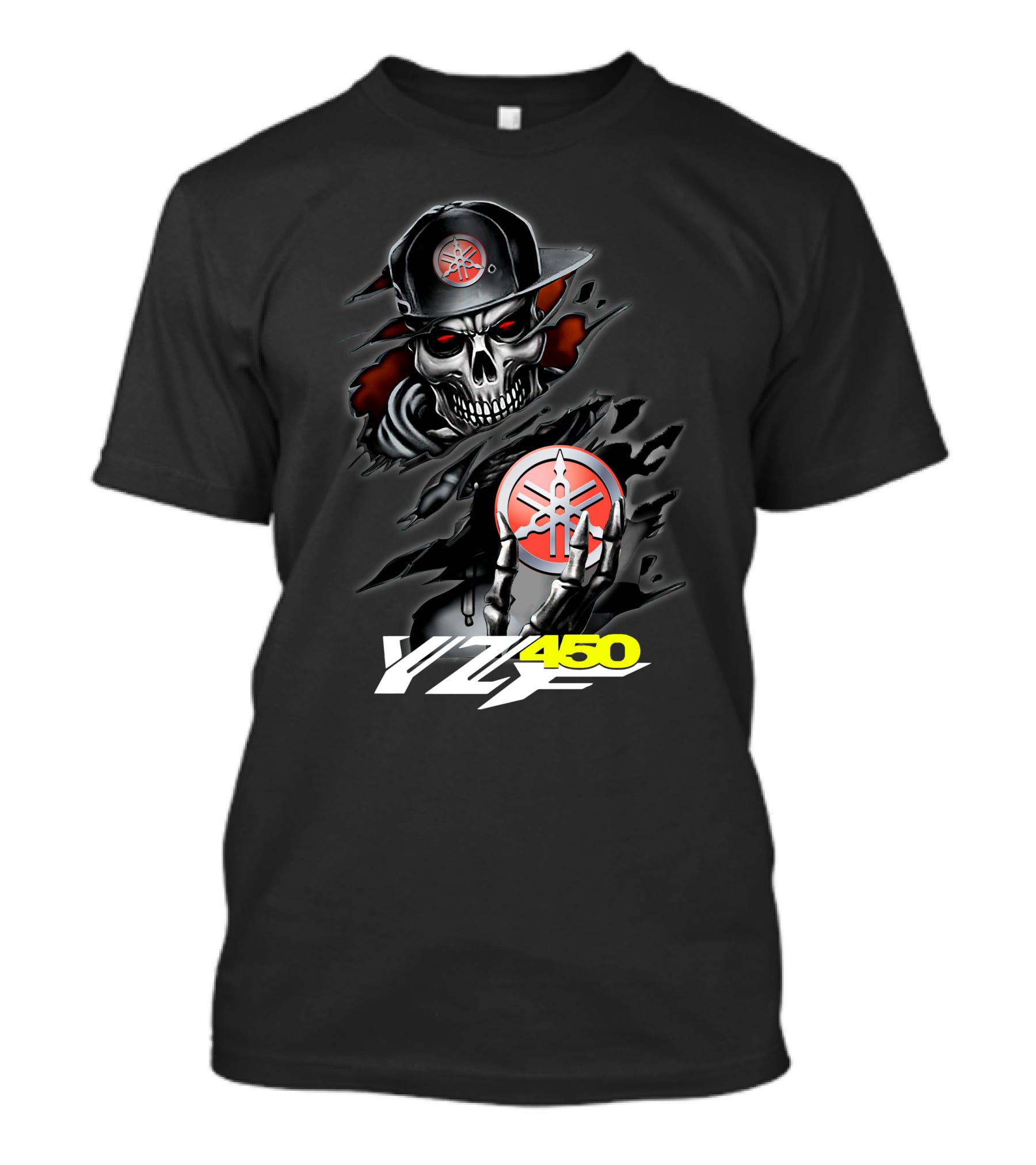 Yfz450 Skull With Yamaha Logo And Cap T-Shirt