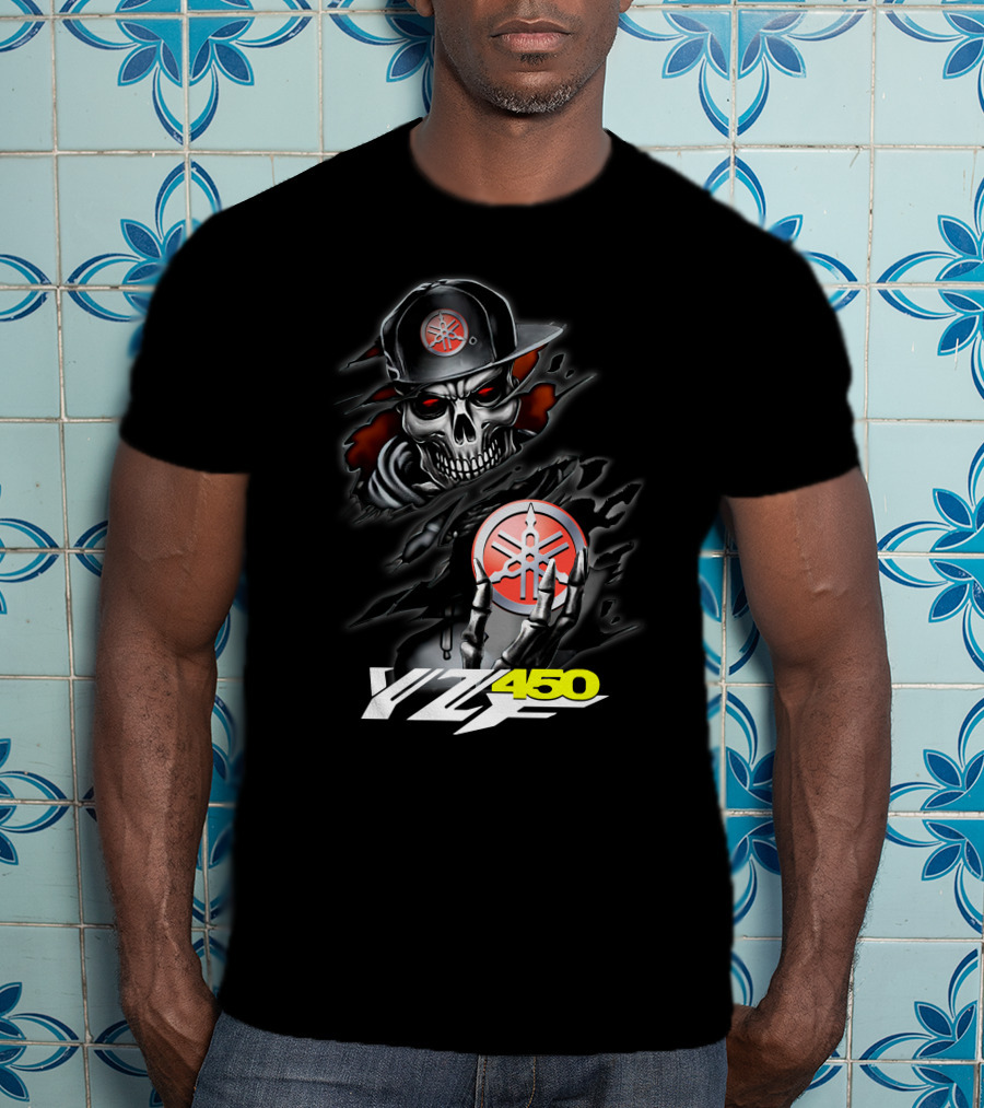 Yfz450 Skull With Yamaha Logo And Cap T-Shirt