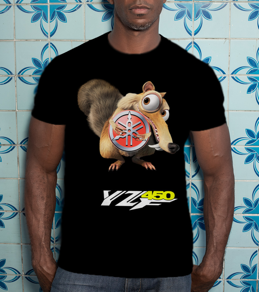 Yamaha Yz450 Featuring Ice Age Scrat And Acorn T-Shirt