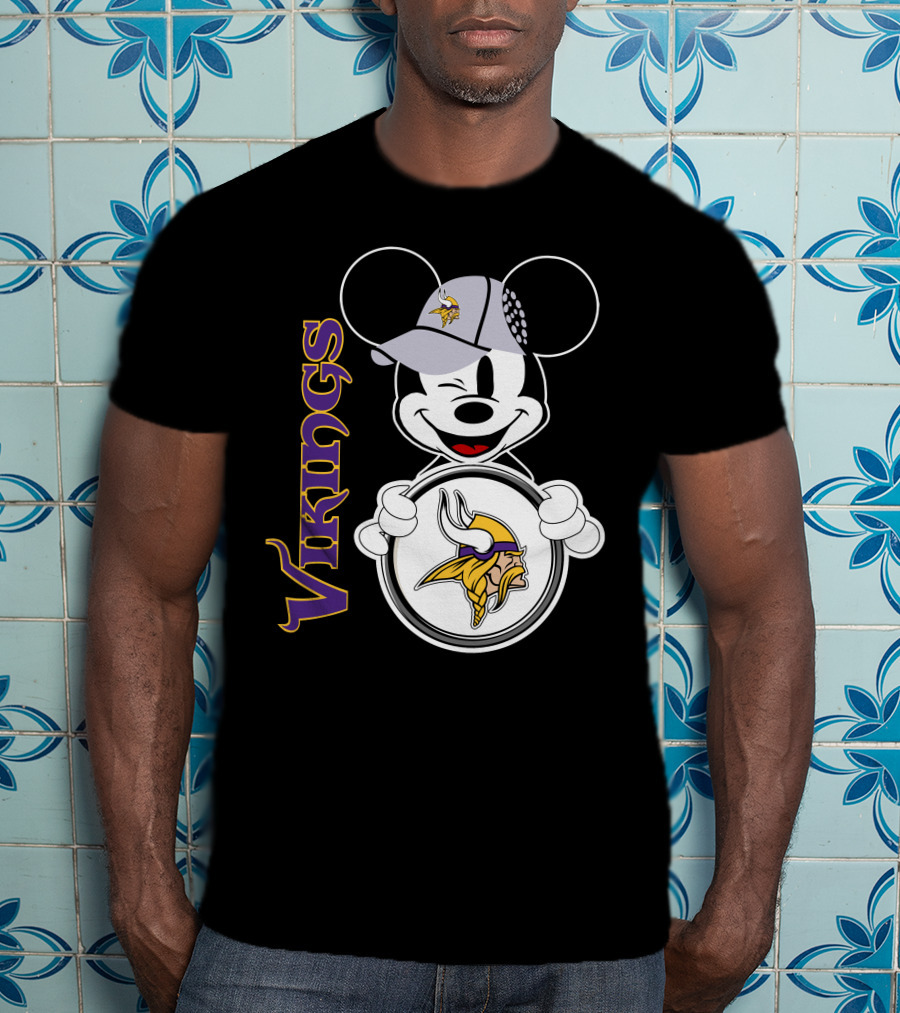 Vikings Mickey Mouse NFL Football Fan Gear T-Shirt